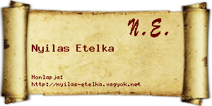 Nyilas Etelka névjegykártya
